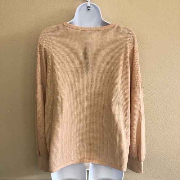 Lulu’s Personal Record Tan Knit Balloon Sleeve Sweater Top Size M - Picture 2 of 15